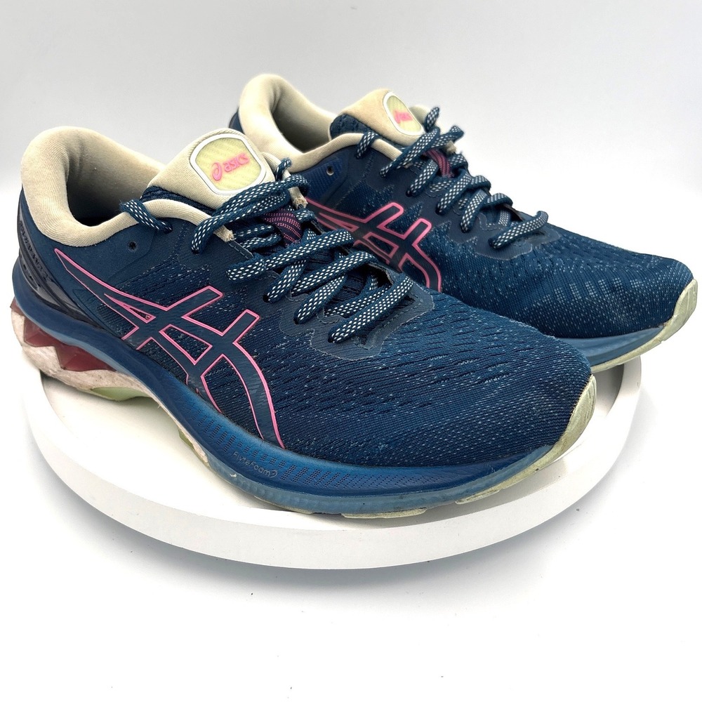 Asics Gel-Kayano 27 8 Blue Pink Sporty Stability Running Shoes 1012A649